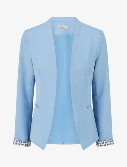 Veste droite à épaulettes - Bleu ciel - 1