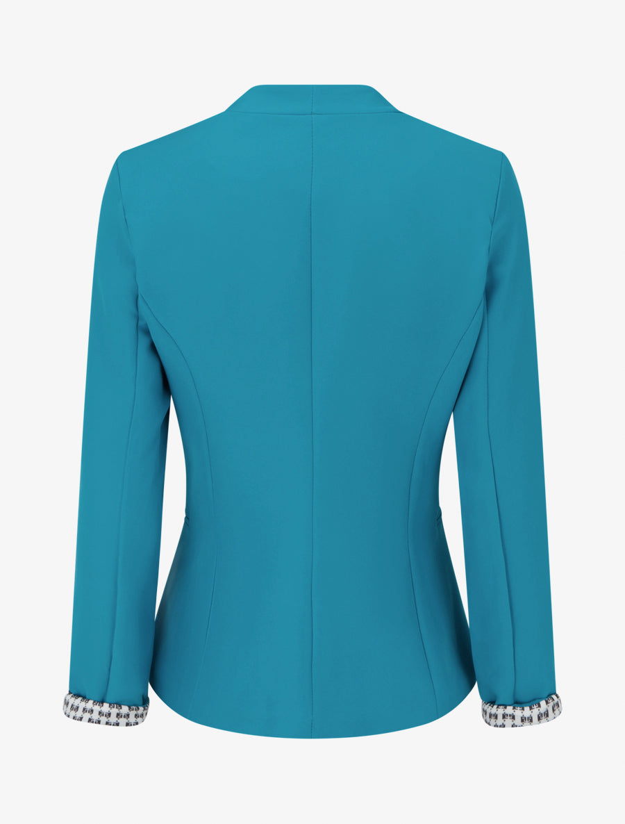 Veste droite à épaulettes - Turquoise - 2