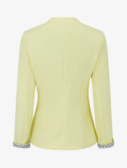 Veste droite à épaulettes - Jaune pastel - 2