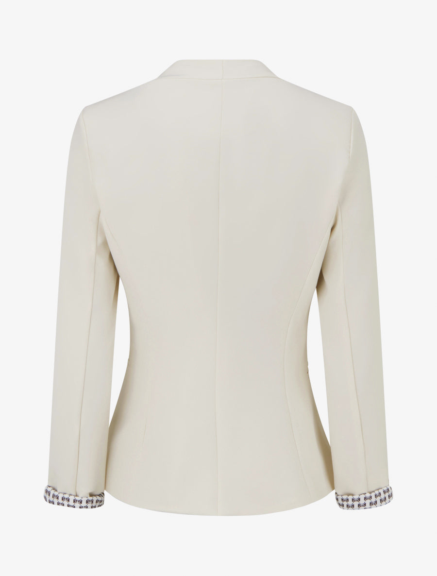 Veste droite à épaulettes - Beige clair - 2