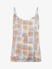 Caraco imprimé abstrait à rayures irisées - Camel - 1