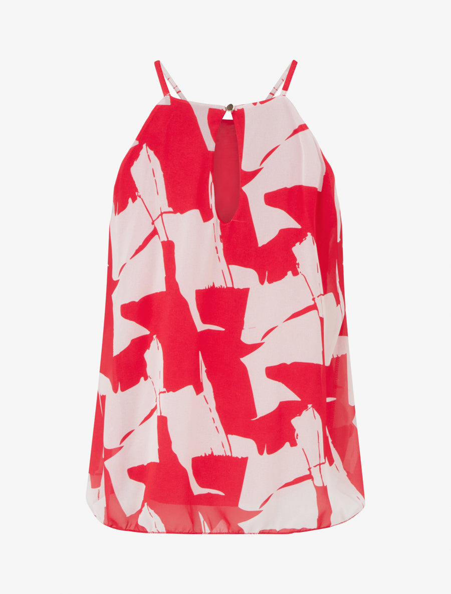 Top fluide imprimé abstrait - Rouge - 2