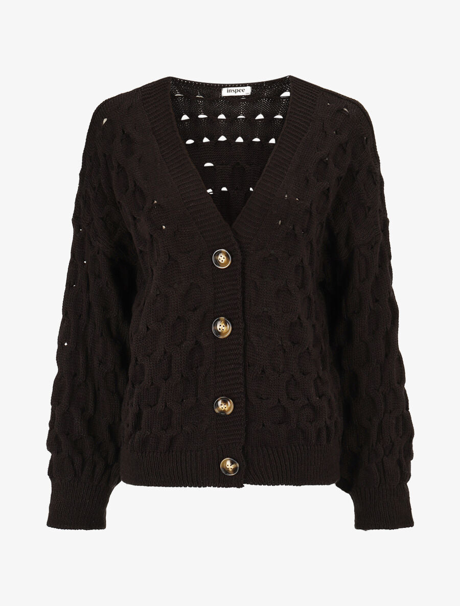 Gilet uni boutonné - Noir - 5
