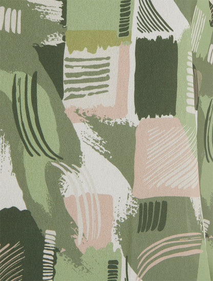 Top boule manches courtes imprimé graphique - Kaki - 3