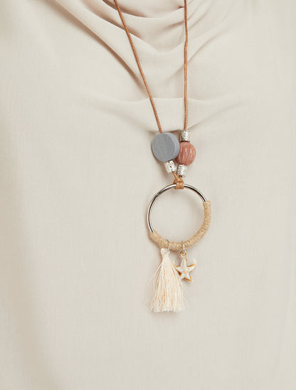 Top fluide à col bénitier - Beige - 3