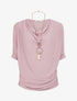 Top fluide à col bénitier - Vieux rose - 1