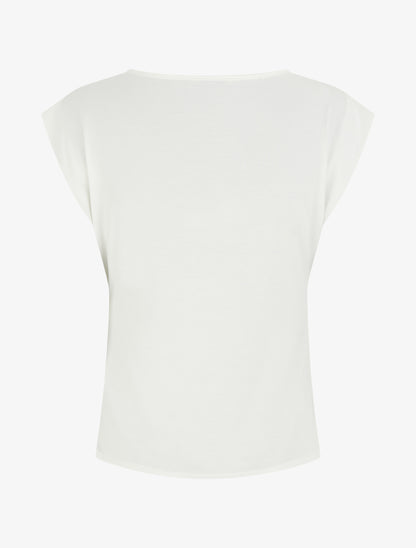 Top ajusté sans manches effet drapé - Blanc - 2