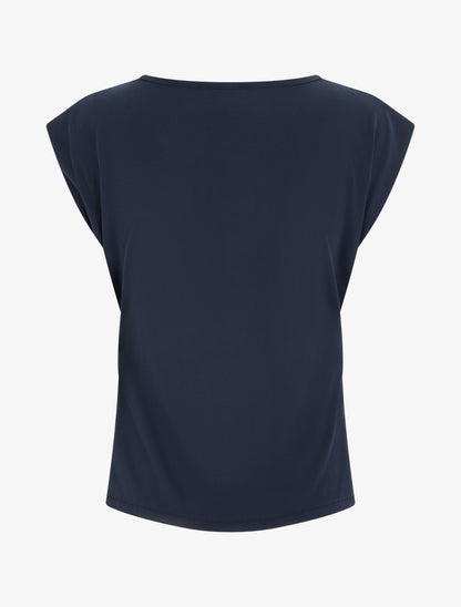 Top ajusté sans manches effet drapé - Marine - 2