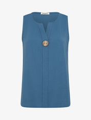 Top droit sans manches à bouton - Bleu foncé - 1