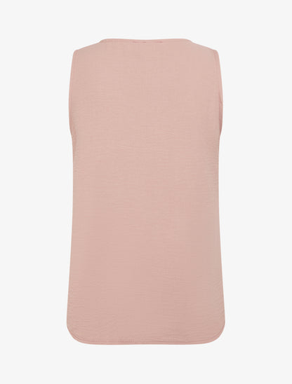 Top droit sans manches à bouton - Rose - 2