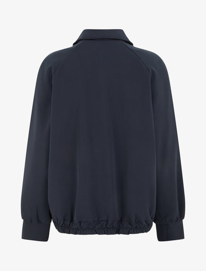 Veste ample zippée à bords élastiqués - Marine - 2