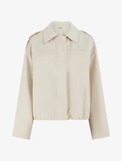 Veste fluide unie zippée - Beige - 1
