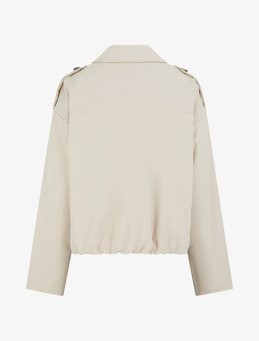 Veste fluide unie zippée - Beige - 2