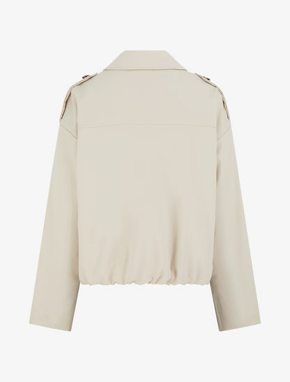 Veste fluide unie zippée - Beige - 2