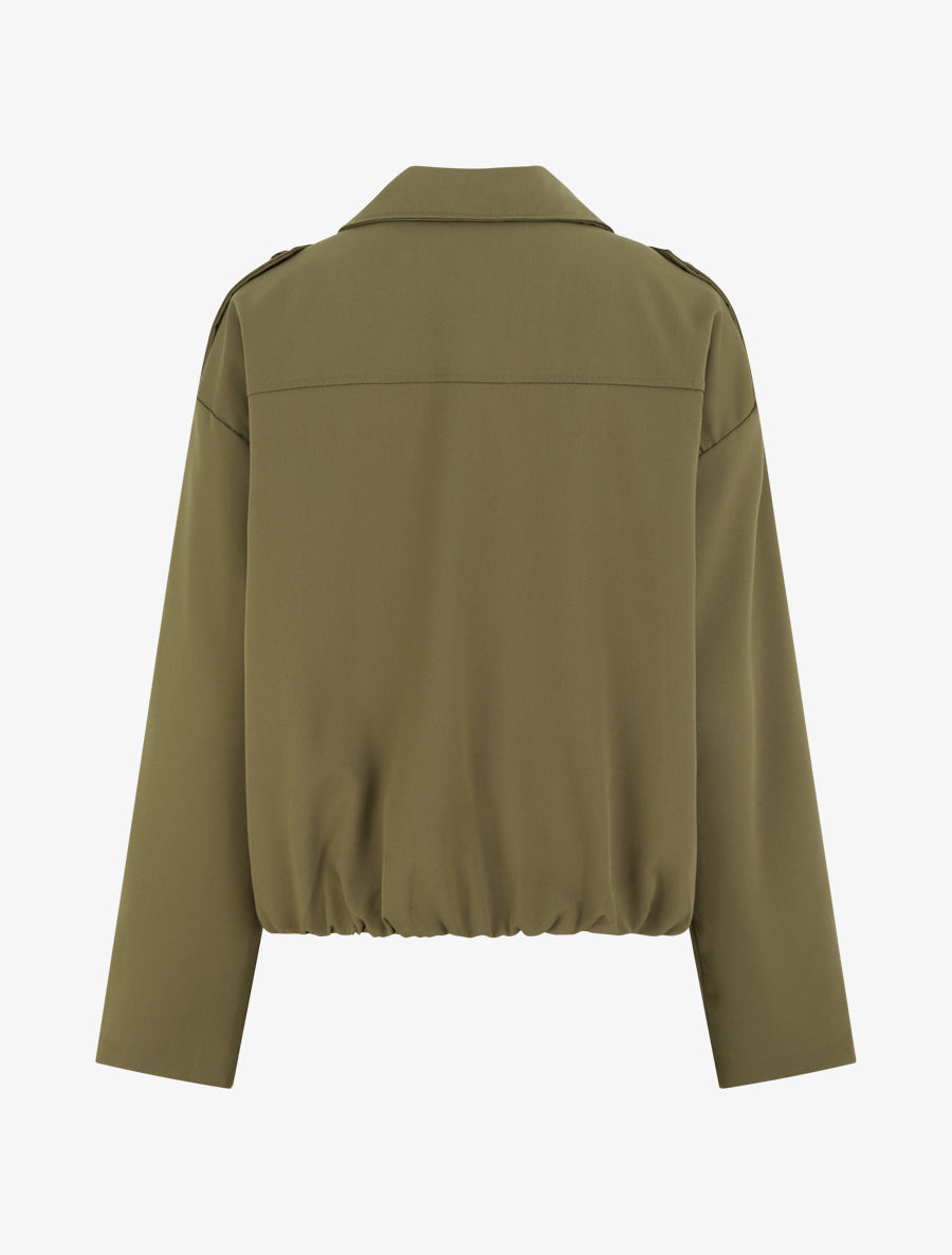 Veste fluide unie zippée - Kaki - 2