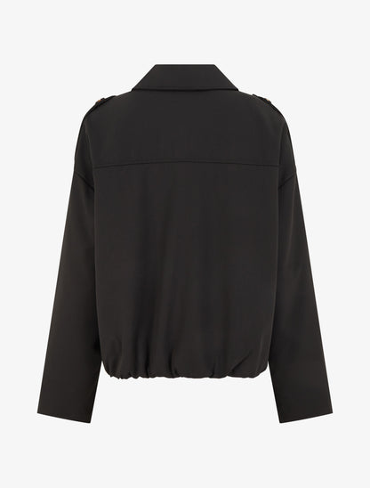 Veste fluide unie zippée - Noir - 2