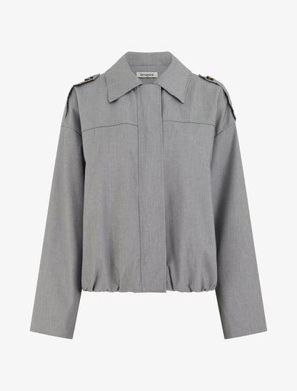 Veste fluide unie zippée - Gris - 1