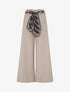 Pantalon ample à ceinture style foulard - Taupe clair - 1