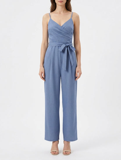 Rechte combinatie met fijne bandjes - Blauw