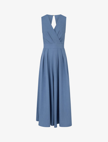 Combinaison ample à dos ouvert - Bleu - 1