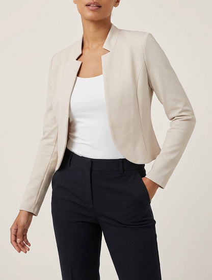 Veste courte à col cranté - Beige
