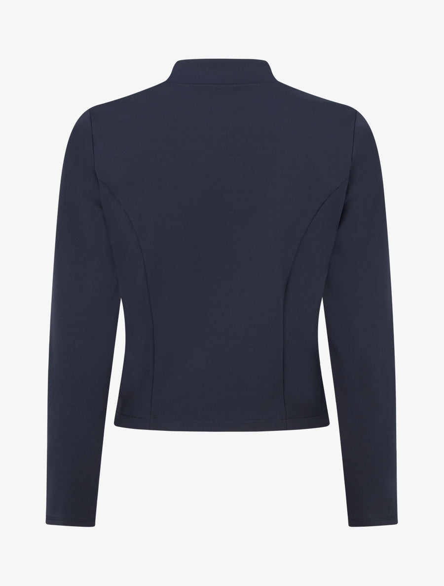 Veste courte à col cranté - Marine - 2