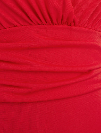 Body uni à dos nu - Rouge - 3