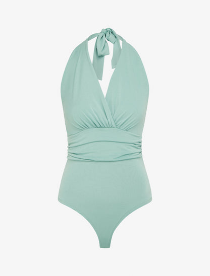 Body uni à dos nu - Vert d&