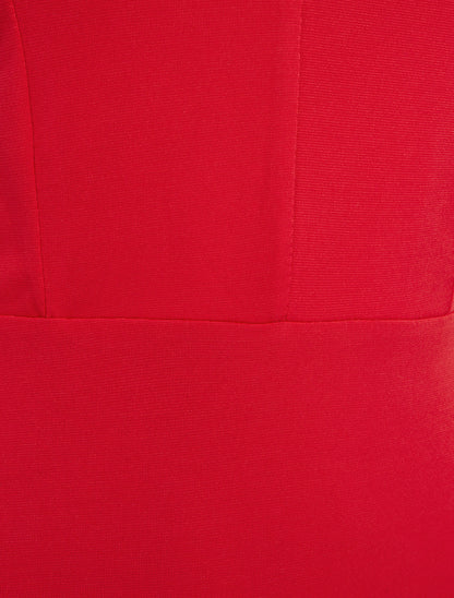 Body à col V et fines bretelles - Rouge - 3