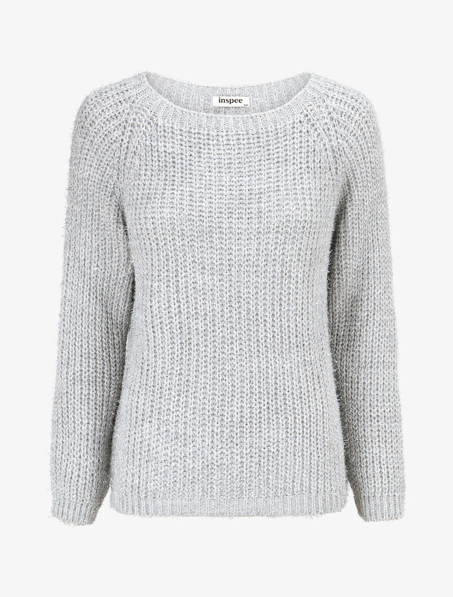 Pull en maille irisée - Argent - 1