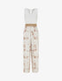 Combinaison à dentelle et imprimé floral - Beige - 1