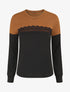 Pull fin et bande en dentelle - Marron - 4