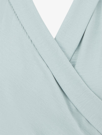 Top sans manches drapé à boutons - Vert d&