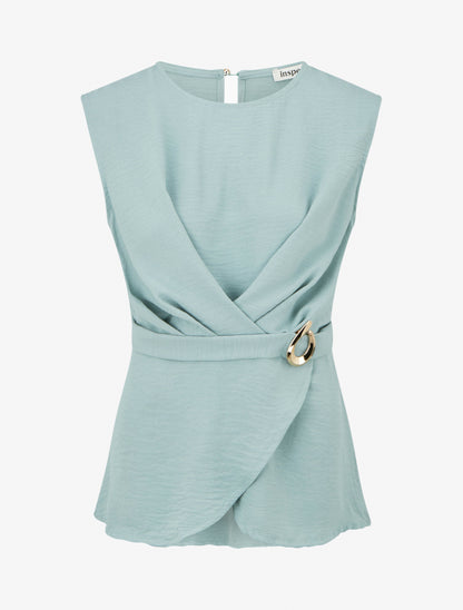 Top cintré à boucle décorative - Bleu clair - 1