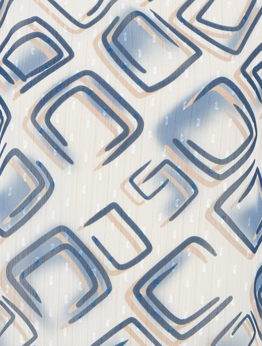 Top boule manches courtes à motifs graphiques - Marine - 3