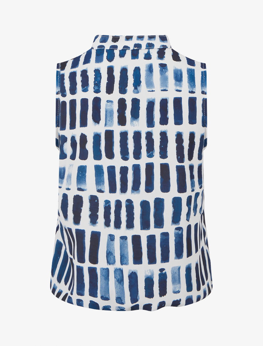 Top sans manches imprimé fantaisie - Marine - 2