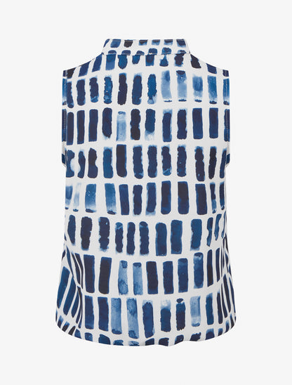 Top sans manches imprimé fantaisie - Marine - 2
