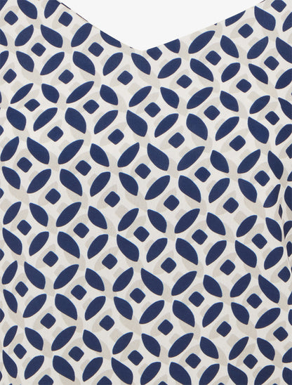 Caraco imprimé fantaisie à nouer - Marine - 3