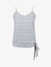 Caraco imprimé fantaisie à nouer - Bleu ciel - 1