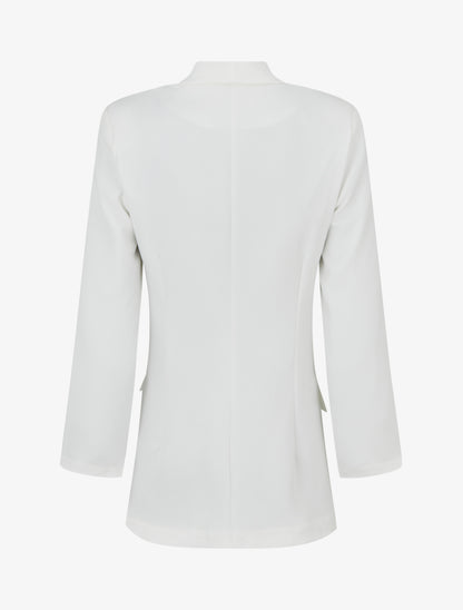 Blazer uni à manches longue - Blanc - 2