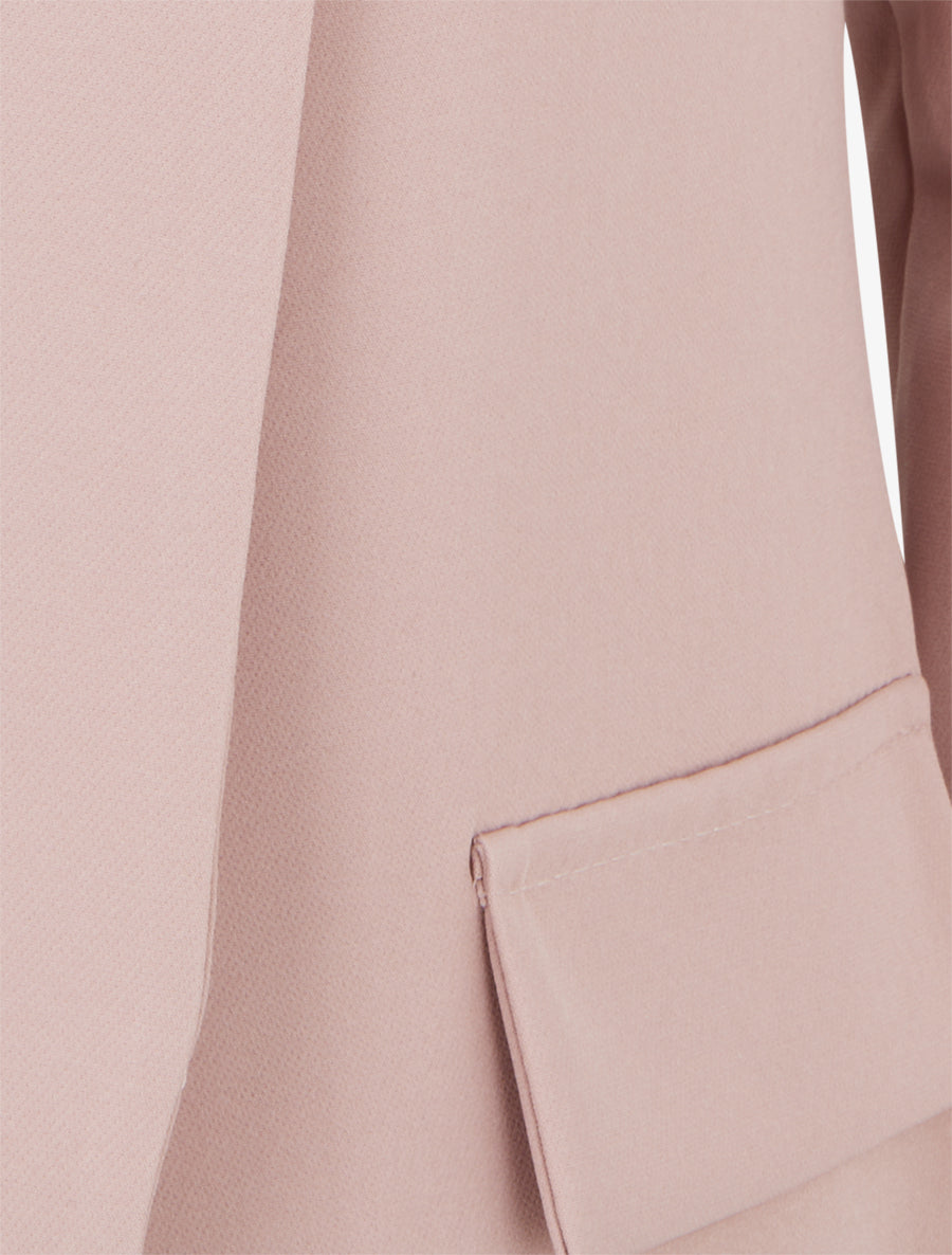 Blazer uni à manches longue - Vieux rose - 3