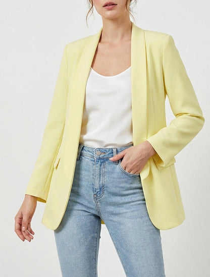 Blazer uni à manches longue - jaune citron