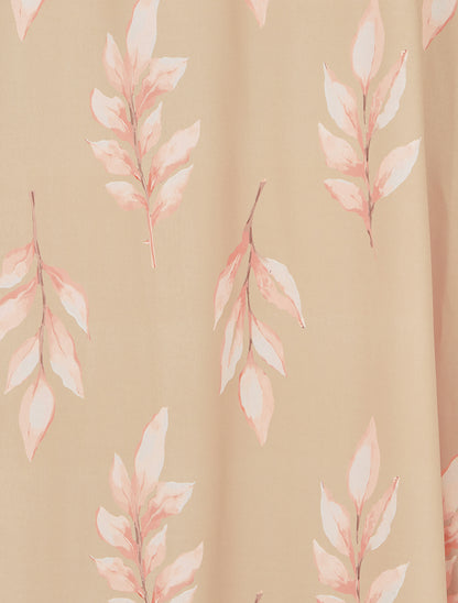 Jupe longue imprimé feuilles - Camel - 3