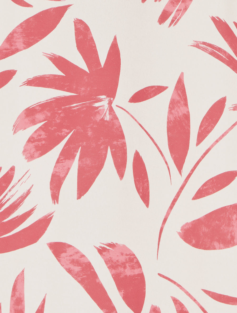 Jupe longue imprimé floral à taille fantaisie - Rose foncé - 3