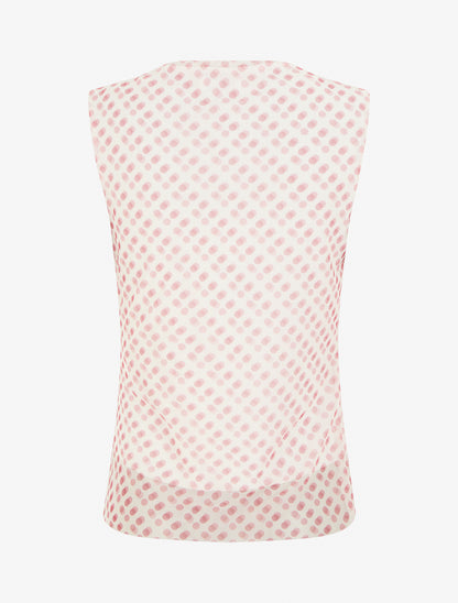 Top sans manches en tulle à pois - Rose - 2