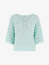 Pull ajouré manches courtes - Bleu clair - 1