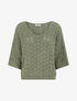 Pull ajouré manches courtes - Kaki - 1