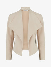 Veste en suédine à poches décoratives zippées - Beige - 1