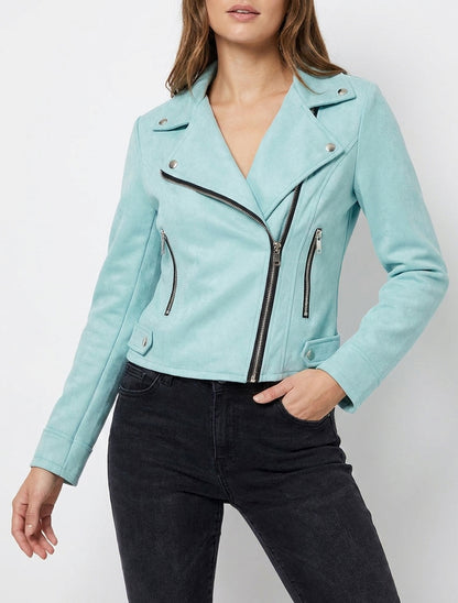 Suède jasje in perfecto stijl - Turkoois