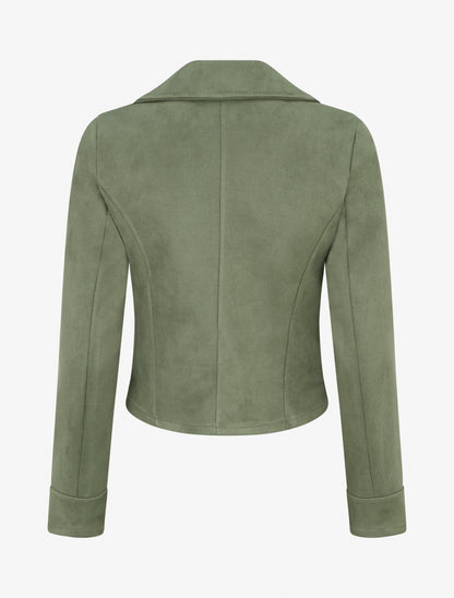 Veste en suédine style perfecto - Kaki - 2
